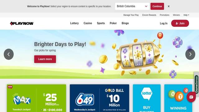 PlayNow casino screenshot